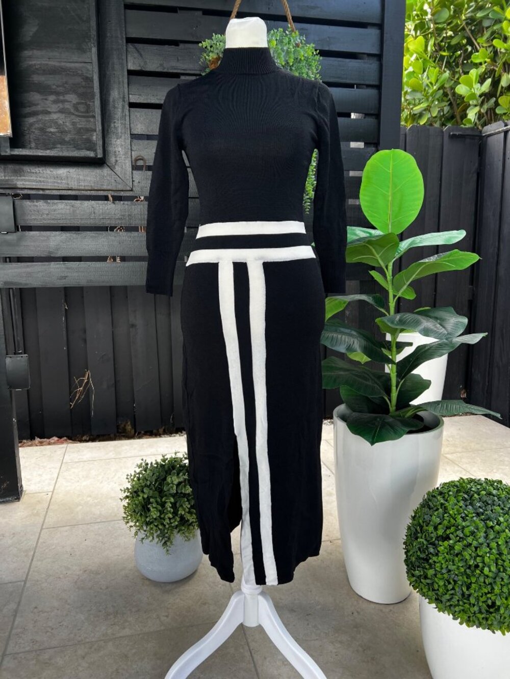 NWOT formal sexy bandage bodycon stretchy pencil skirt black dress SMALL